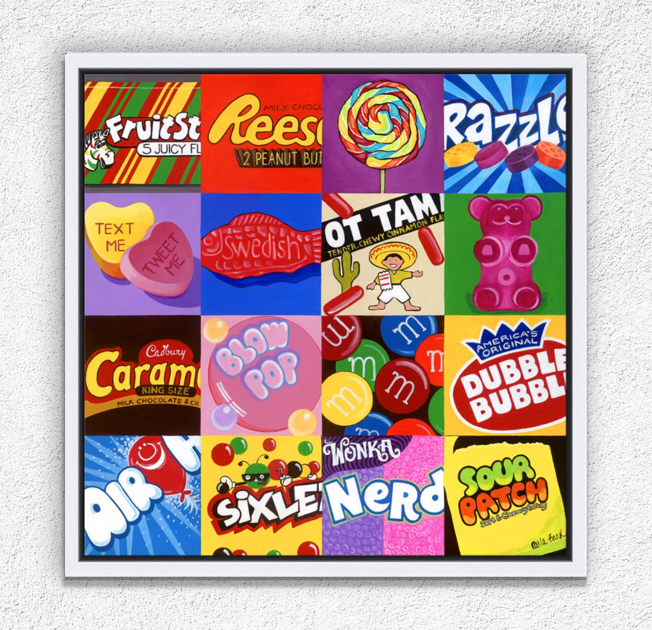 Candy Wrappers Metal Print with Float or Flush Frame Carla Bank